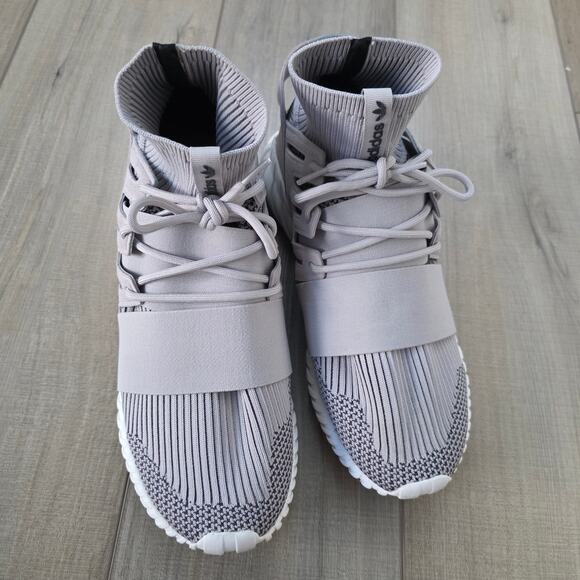 adidas Originals Tubular Doom Winter Grey Primeknit Sock Trainers Men Sz 10.5 US
